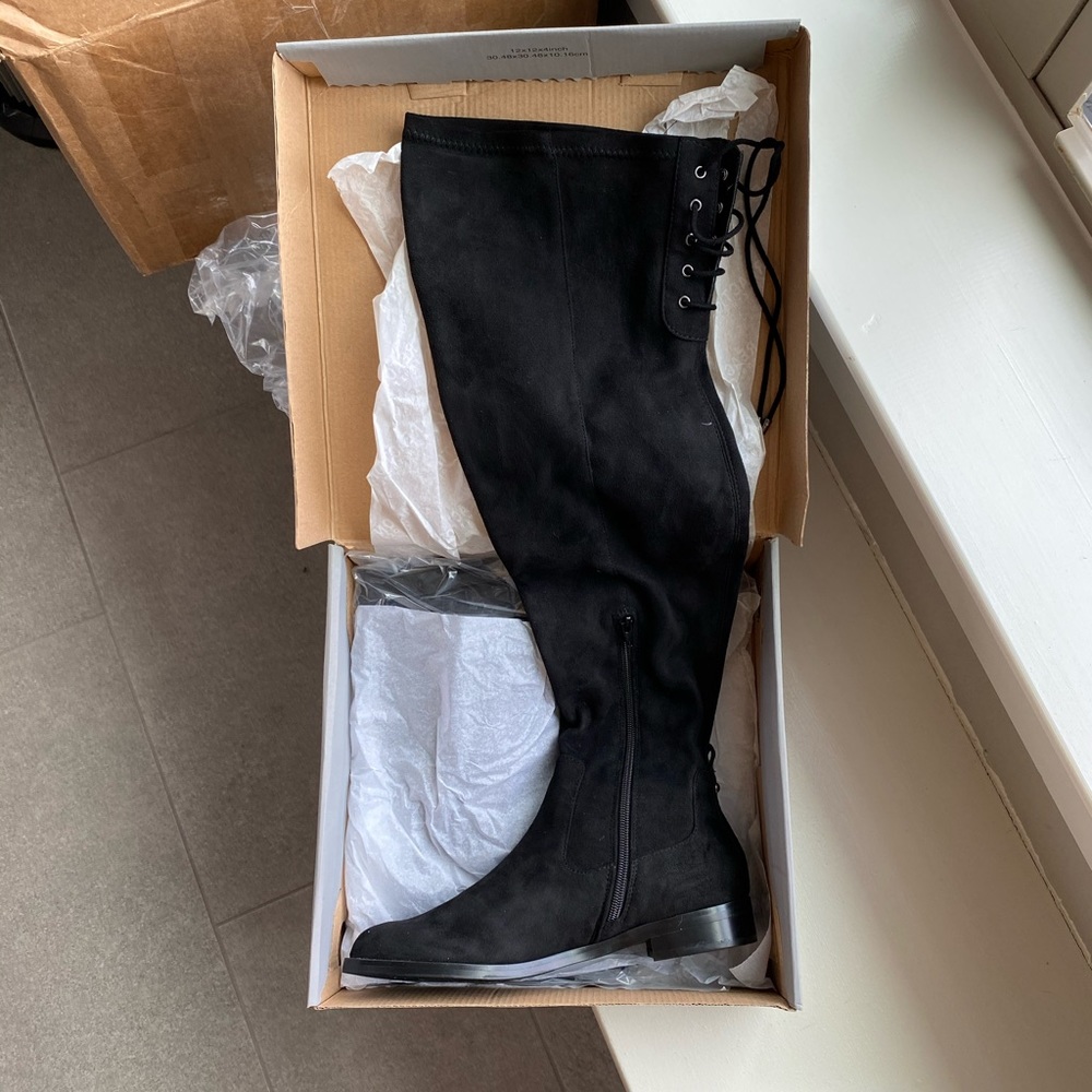 Reaction Kenneth Cole Black Thigh High Boots